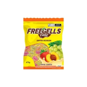 Bala Freegells Sortida Recheio Sabor Chocolate Branco 475g
