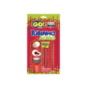 Bala Tubinho Go Jelly Morango Acido 70g