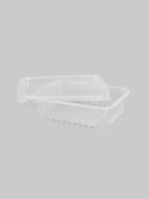 Kit Pote e Tampa Retangular  Transparente 750ml Copaza