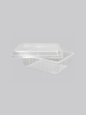 Kit Pote e Sobretampa Retangular Transparente 500ml Copaza