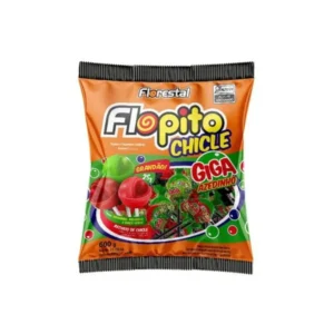 Pirulito Flopito Chicle Giga Azedinho Sortido 600g