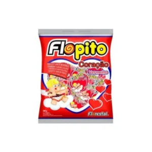 Pirulito Flopito Coração Vermelho 500g