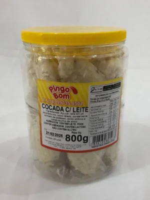 Cocada com Leite Pote 800g (20un) Pingo Bom
