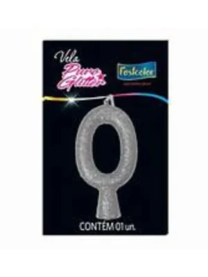 Vela Puro Glitter Prata 0