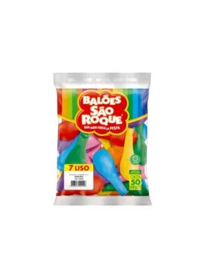 Balão 7 Liso com 50un Sortido