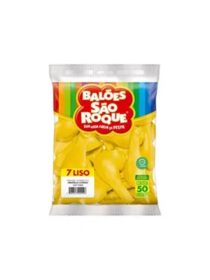 Balão 7 Liso com 50un Amarelo Citrino