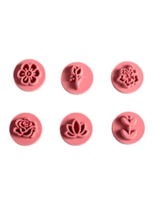 Kit Carimbos Flores Rosa Bebe 7 Peças - BlueStar
