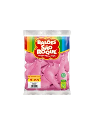 Balão 7 Liso com 50un Rosa Beby